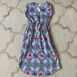 Printed cotton midi dress